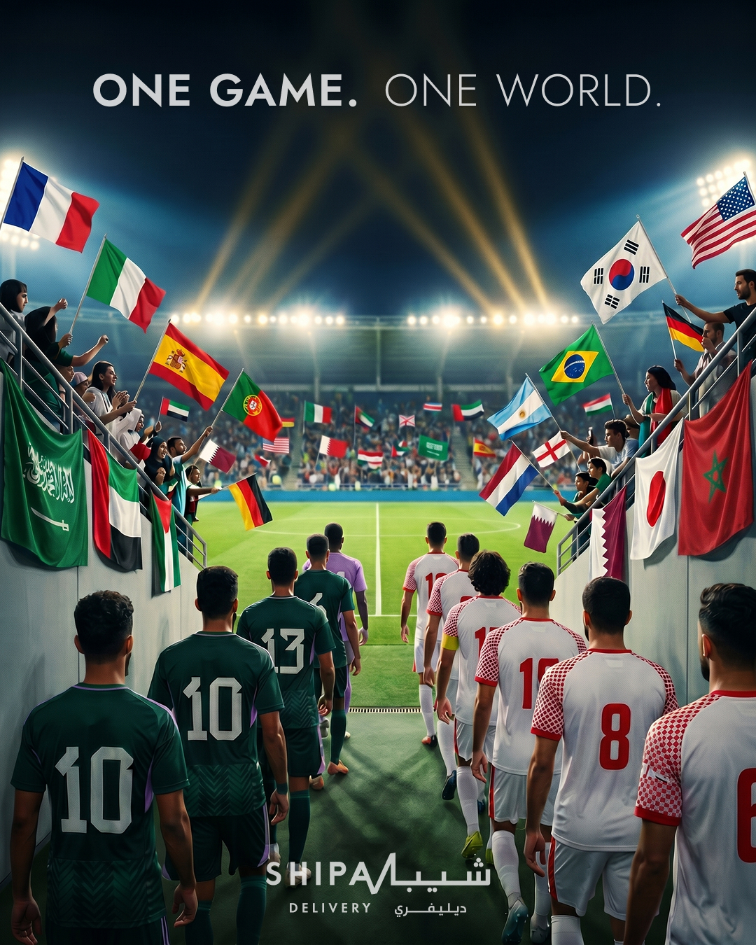 Final B - Tunnel and flags, ONE GAME ONE WORLD
